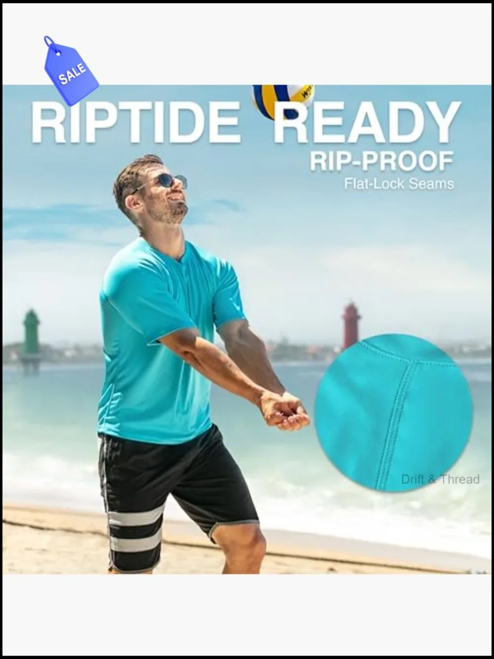 UPF 50+ Rash Guard Swim Shirt Quick-Dry Short Sleeve Men's Large